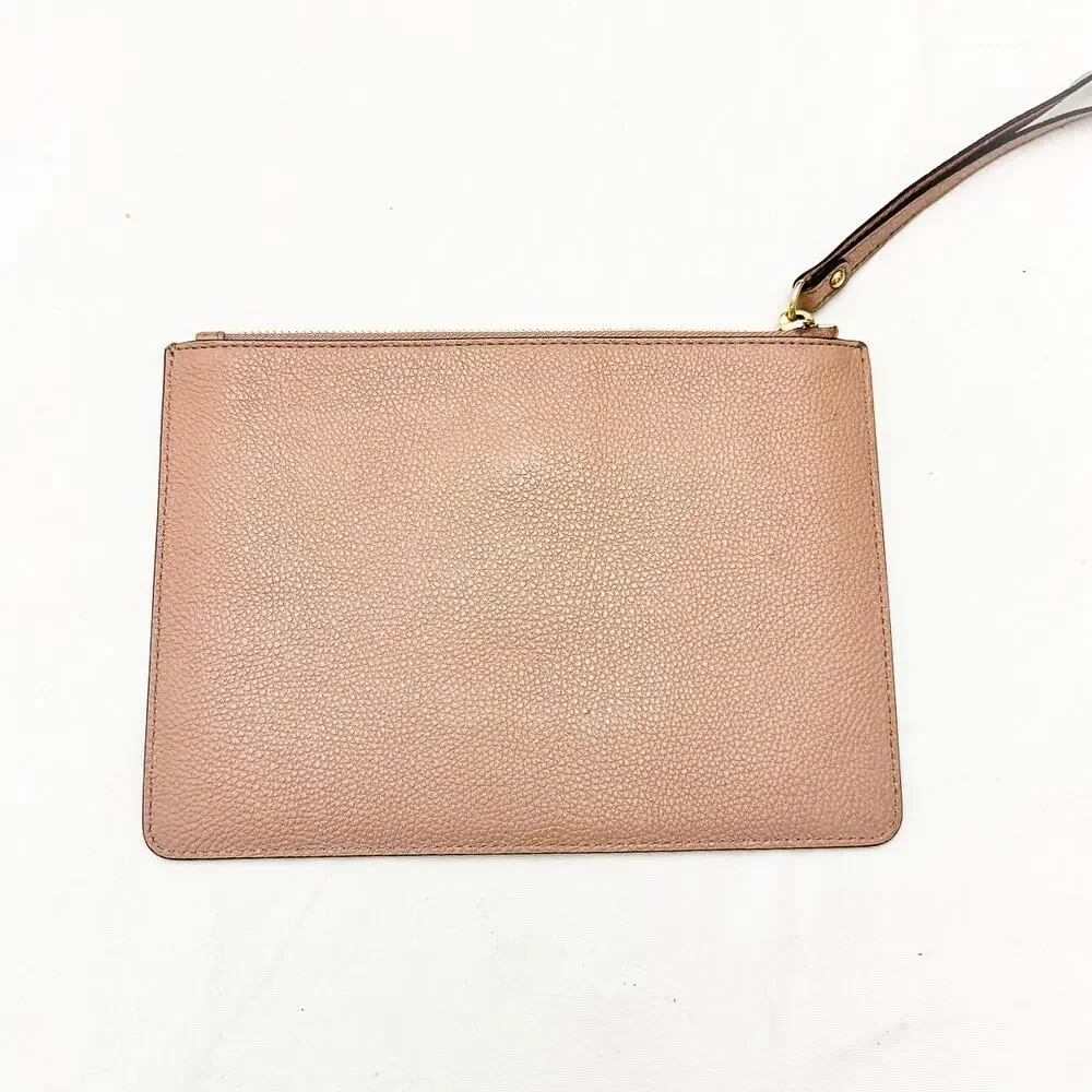 Michael Kors Zippered Pink Pebbled Leather Blush/Nude Wallet